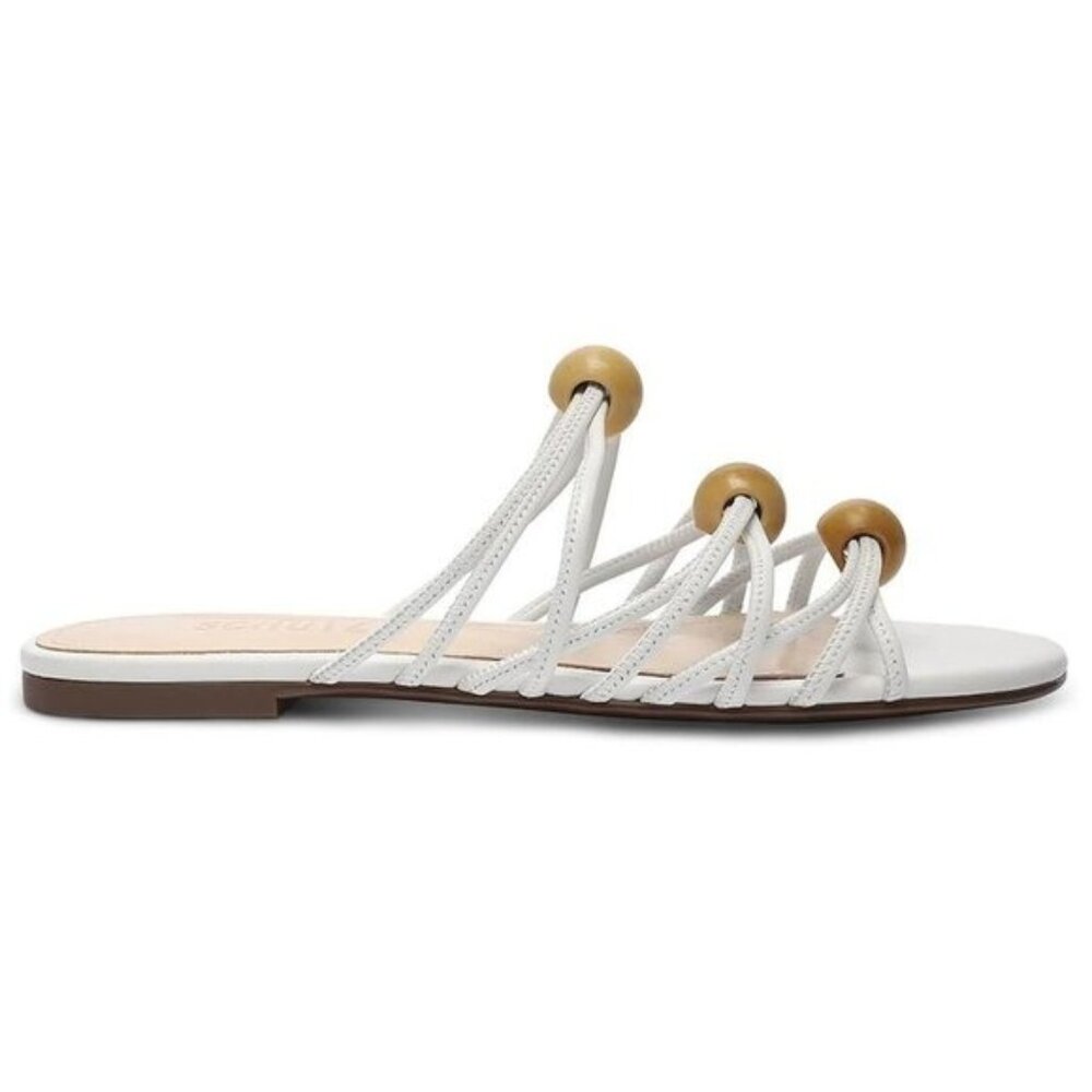 Schutz Aster Sandals in White Faux Leather